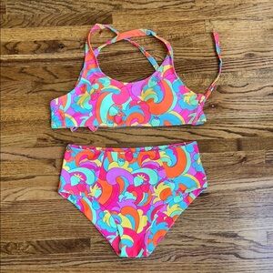 Kulani Kinis Juicy Fruit swimwear. L top XL bottoms.